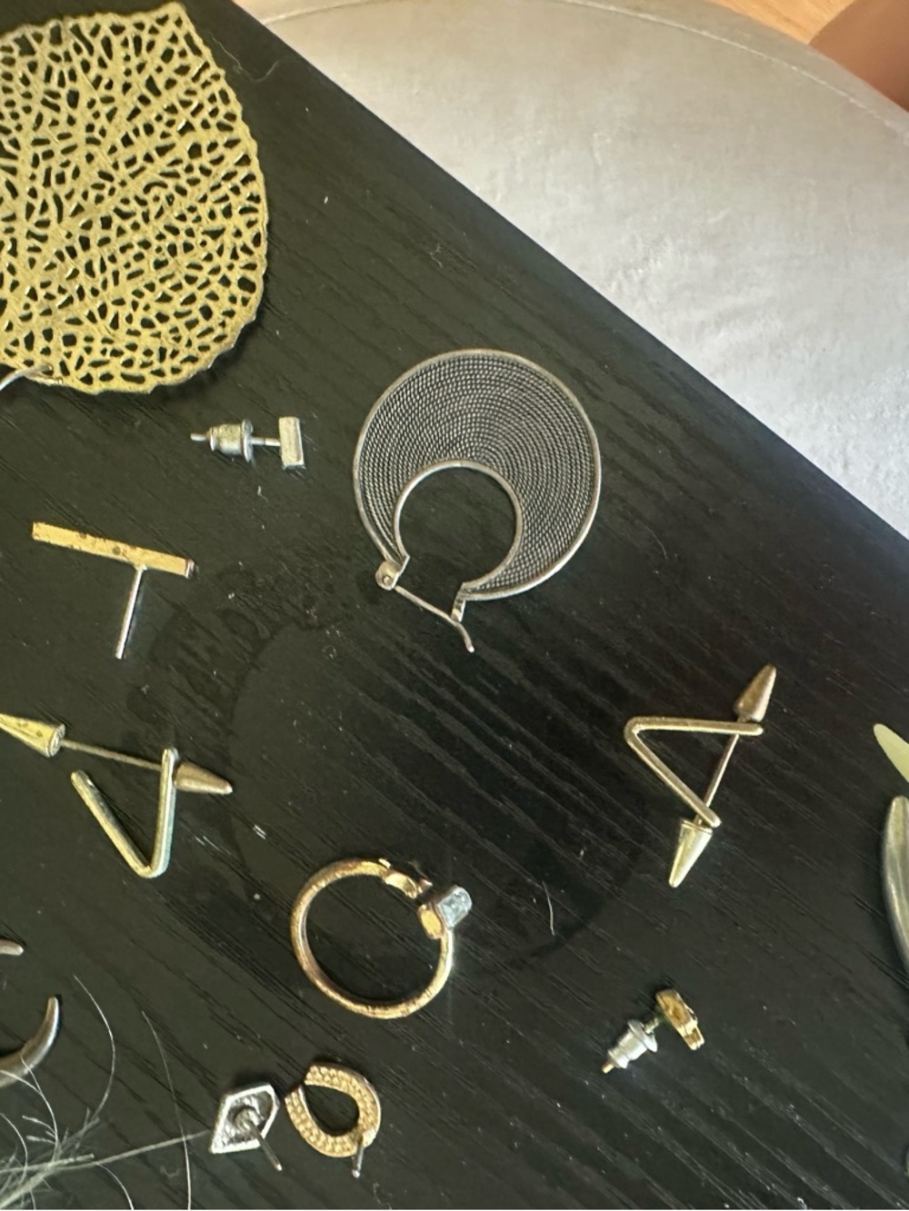 Gold-Tone Mixed Metal Hoop and Stud Earring Set - Gold